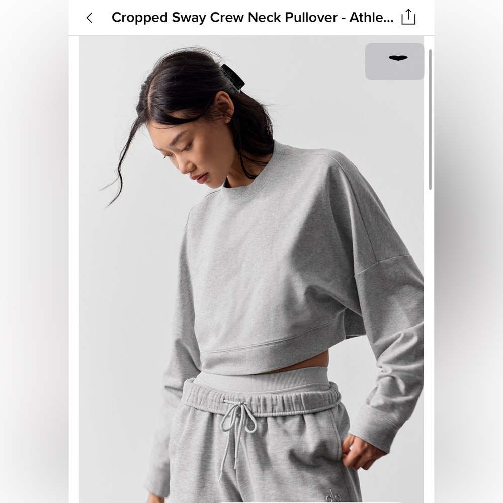 ALO croppes sway crew neck pullover